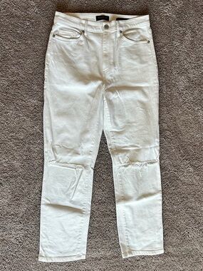 Banana Republic High-rise Straight Jeans with distressing